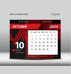 October 2024 Year- Desk Calendar Template