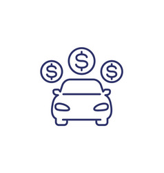 Car Payments Line Icon On White