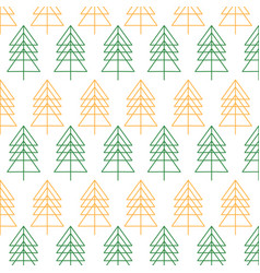 Graphic Green Gold Christmas Trees Pattern