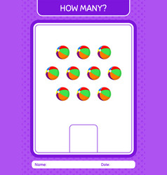 How Many Counting Game With Beach Ball Worksheet