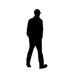 Man Walking Forward Isolated Silhouette