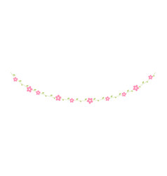 Hanging Vines With Pink Flowers Garland Simple