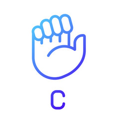 Sign For Letter C In Asl Pixel Perfect Gradient