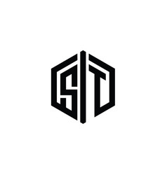 St Letter Logo Monogram Hexagon Shape With