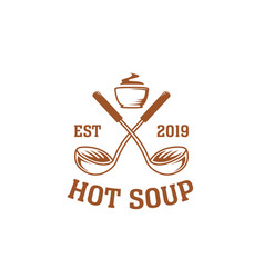 Vintage Hot Soto Soup Logo With Crossed Soup