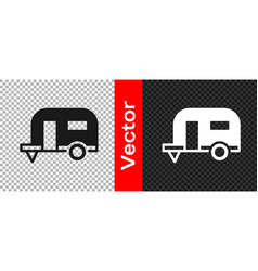 Black Rv Camping Trailer Icon Isolated