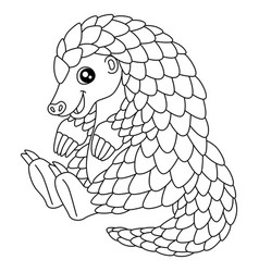 Pangolin Coloring Page Isolated For Kids