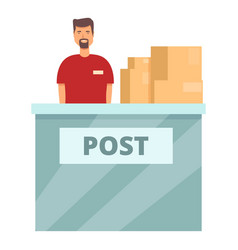 Post Office Desk Icon Cartoon Air Storage