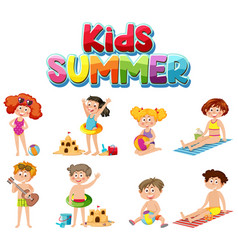 Summer Kids Characters Set