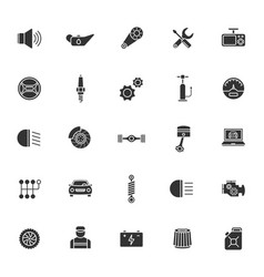 Car Service Glyph Icons Isolated