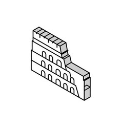 Coliseum Arena Ancient Rome Building Isometric