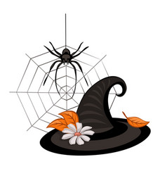 Halloween Decoration Witch Hat And Spider