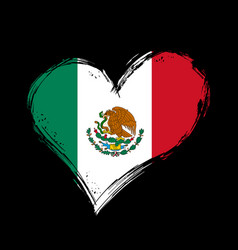 Mexican Flag Heart-shaped Grunge Background