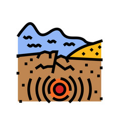 Tsunami Earthquake Color Icon