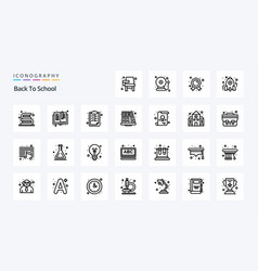 25 Back To School Line Icon Pack