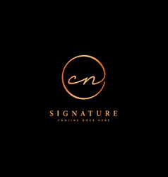 C N Cn Initial Letter Handwritten Signature Logo