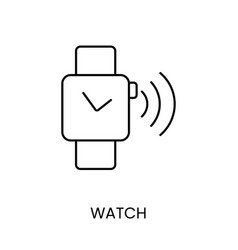 Contactless Payment Line Icon Smart Watch