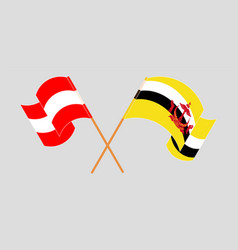 Crossed Flags Of Brunei And Austria