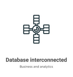 Database Interconnected Outline Icon Thin Line