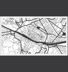 Florence Italy City Map In Black And White Color