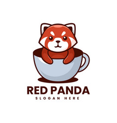 Logo Red Panda Mascot Cartoon Style