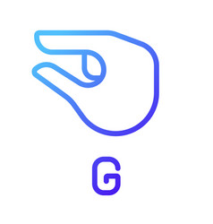 Sign For Letter G In Asl Pixel Perfect Gradient