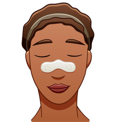 African American Woman With Nose Pore Strip