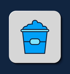 Filled Outline Popcorn In Cardboard Box Icon