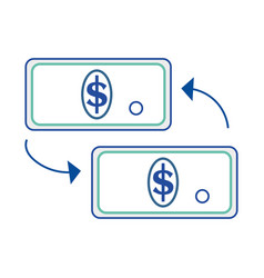 Pair Of Money Bills Isolated Business Icon