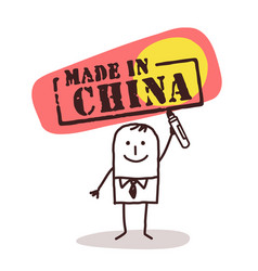 Man With Made In China Sign