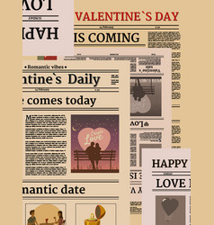 Valentine S Day Newspaper Seamless Pattern