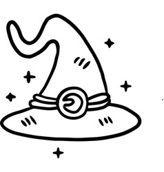 A Black And White Drawing Of Wizard Hat