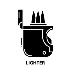 Lighter Icon Black Sign With Editable