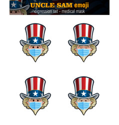 Uncle Sam Emoji - Expression Set - Surgical Mask