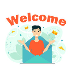 Concept Welcome Subscription Email Newsletter Man