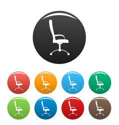 Massage Chair Icons Set Color