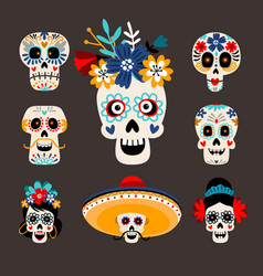 Sugar skull one color Royalty Free Vector Image