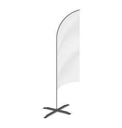 White Blank Feather Flag Banner Stand Mockup