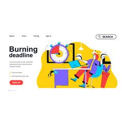 Burning Deadline Concept For Landing Page