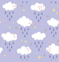 Clouds Amp Rain Nursery Seamless Pattern