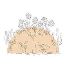 Desert Hand Drawn Line Art