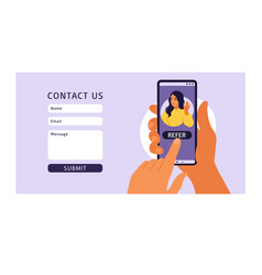 Contact Us Form Template For Web Hands Holding