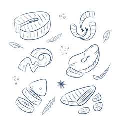 Fish Steak Hand Drawn Outline Doodle Icon Grilled