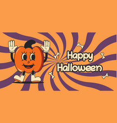 Halloween Retro Event Banner Groovy Mascots