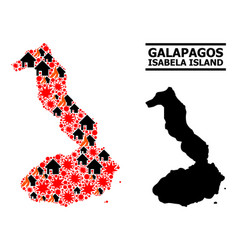 War Collage Map Of Galapagos - Isabela Island