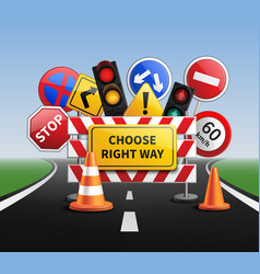 Choose Right Way Realistic Concept Right