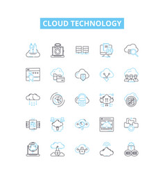 Cloud Technology Line Icons Set