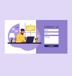 Contact Us Form Template For Web Male Customer