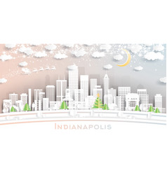 Indianapolis Indiana Usa City Skyline In Paper