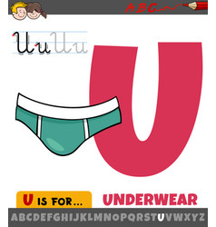 Letter U From Alphabet With Cartoon Underwear